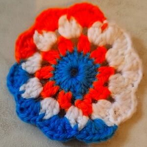 Colorful Crochet Flower Coaster